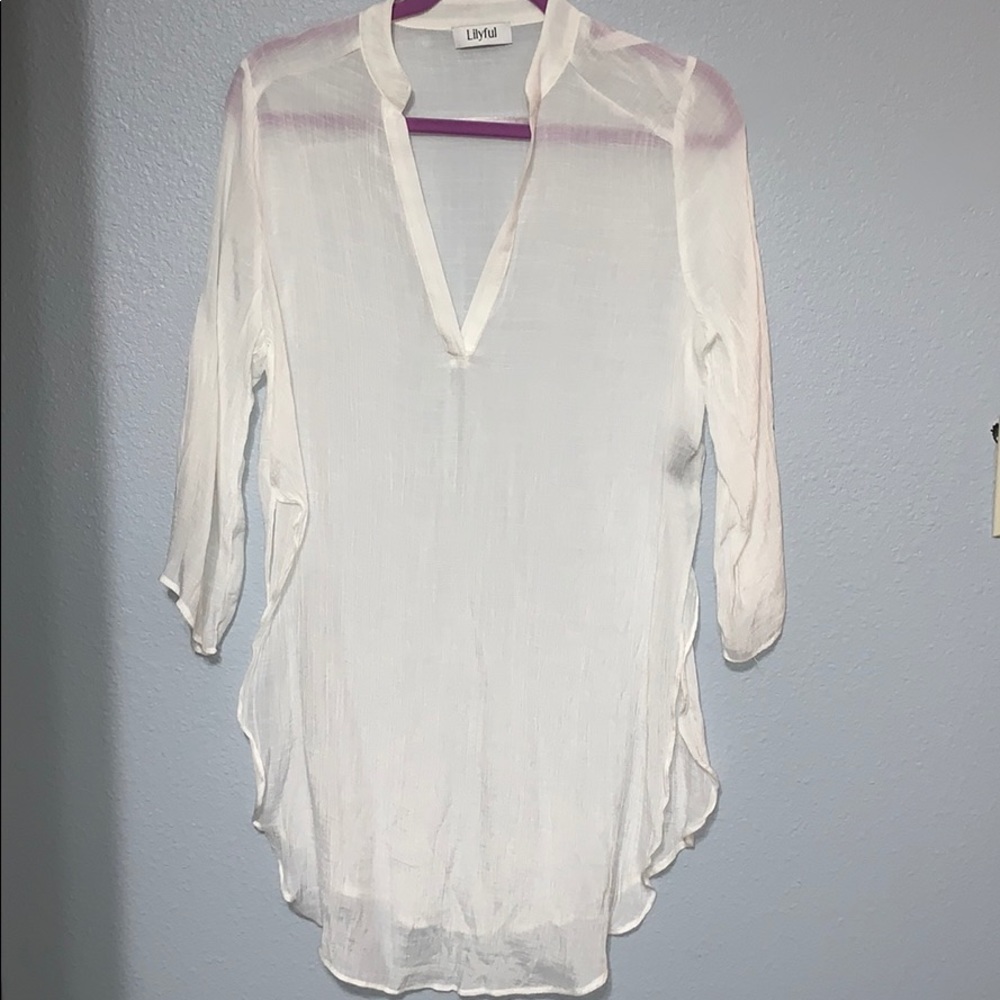 White Sheer Tunic by Lilyful